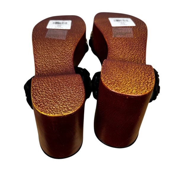 Steve Madden Maren Wedge Faux Leather and Wood Sandal NWT Size 8.5 - Picture 9 of 11